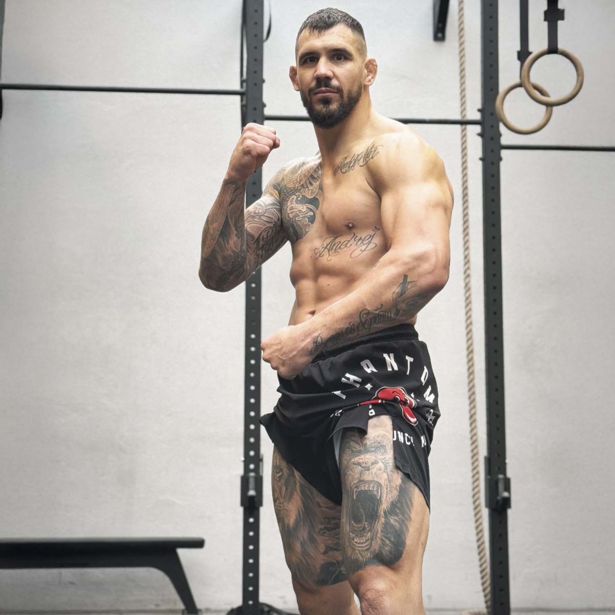 Phantom Athletics MMA-Shorts EVO Punchy – Schwarz/Rot