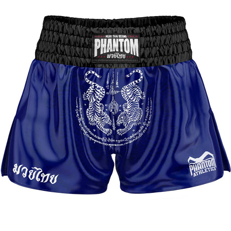 Spodenki Muay Thai Phantom Athletics Sak Yant – Niebieskie
