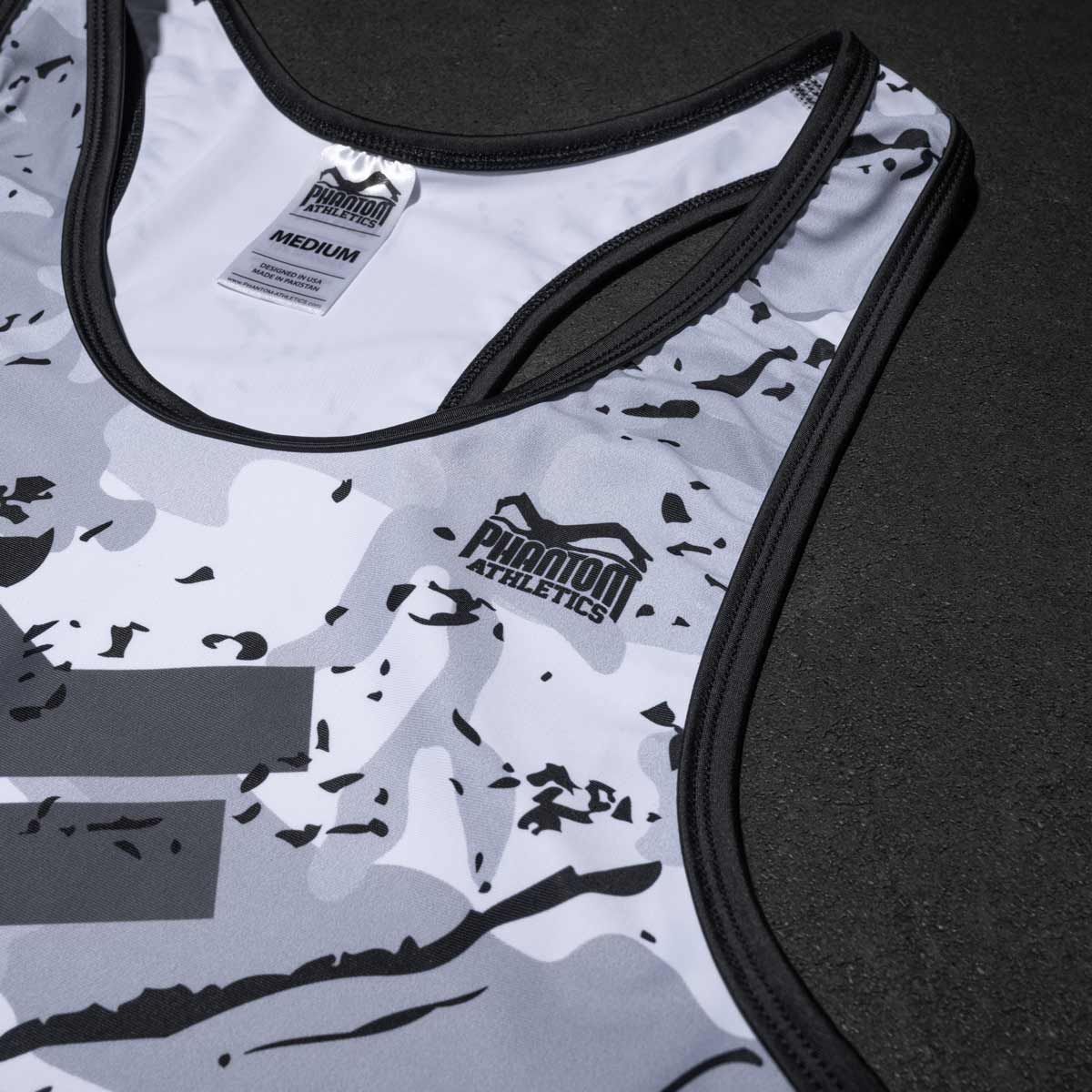 Phantom Athletics Worstelsinglet Delta - Wit/Grijs/Zwart
