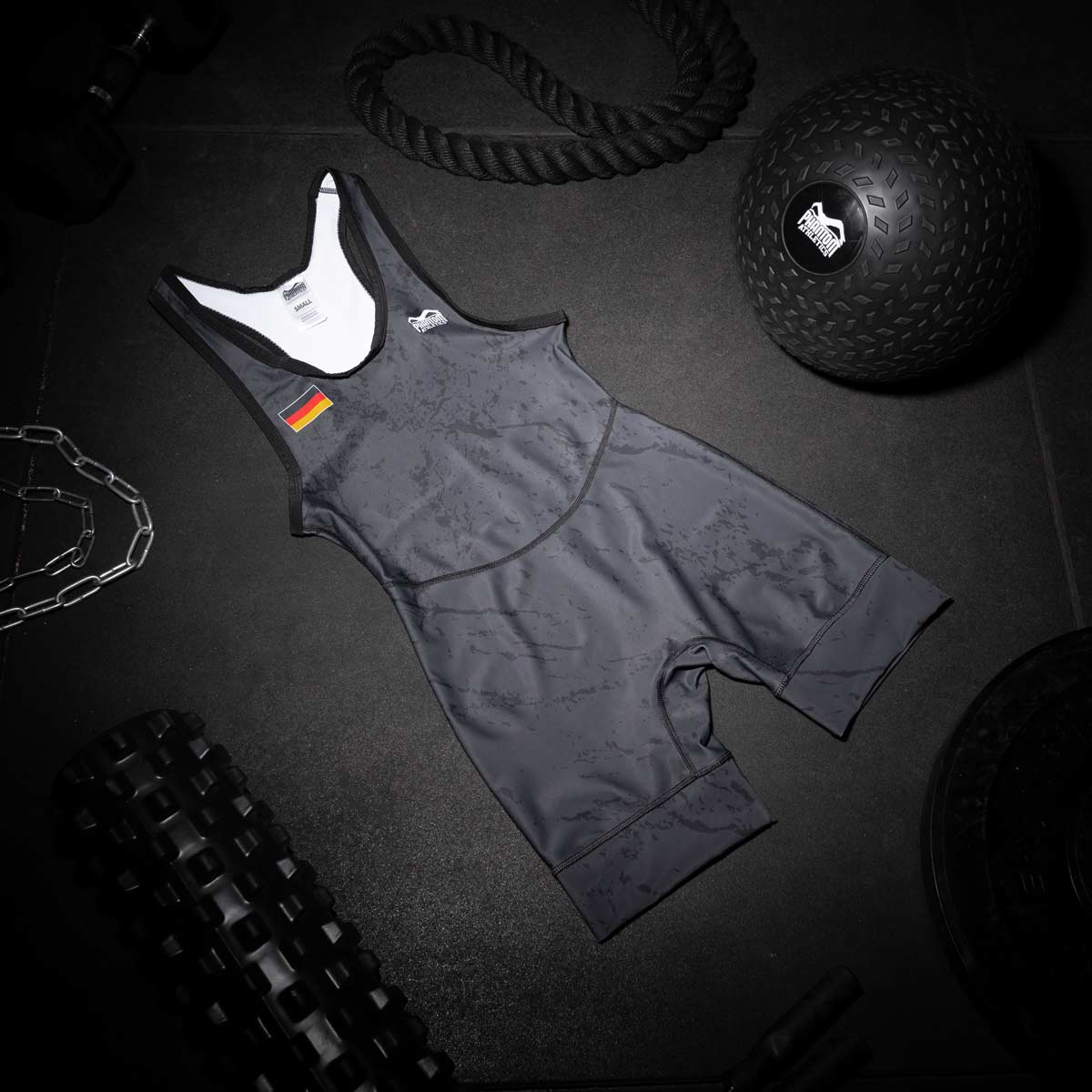 Phantom Athletics Worstelsinglet EVO Germany - Zwart/Grijs