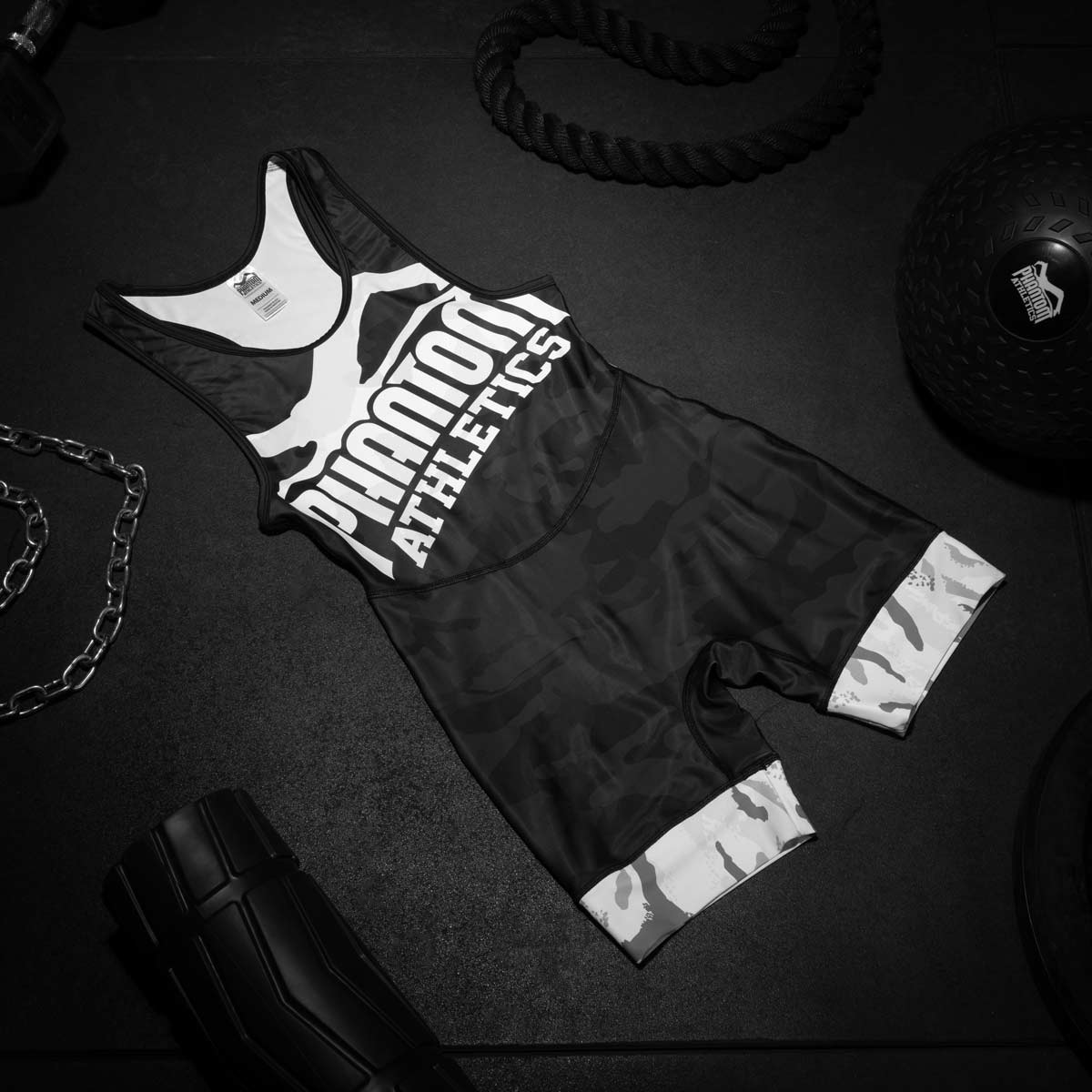 Phantom Athletics Worstelsinglet Warfare - Zwart/Winter Camo