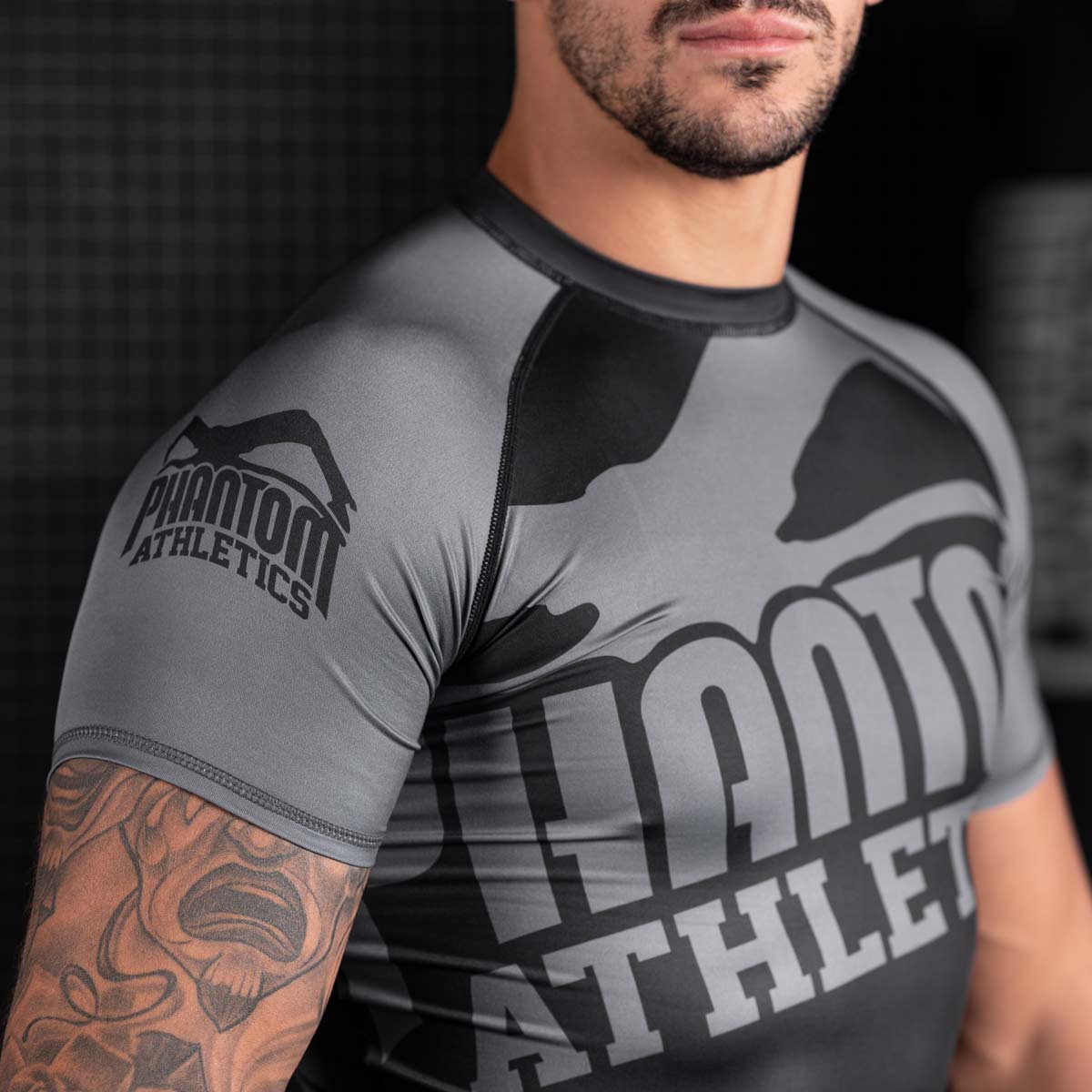 Phantom Athletics Rashguard Supporter - Zwart/Grijs