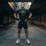 Phantom Athletics Rashguard EVO Apex Korte Mouwen - Zwart/Grijs