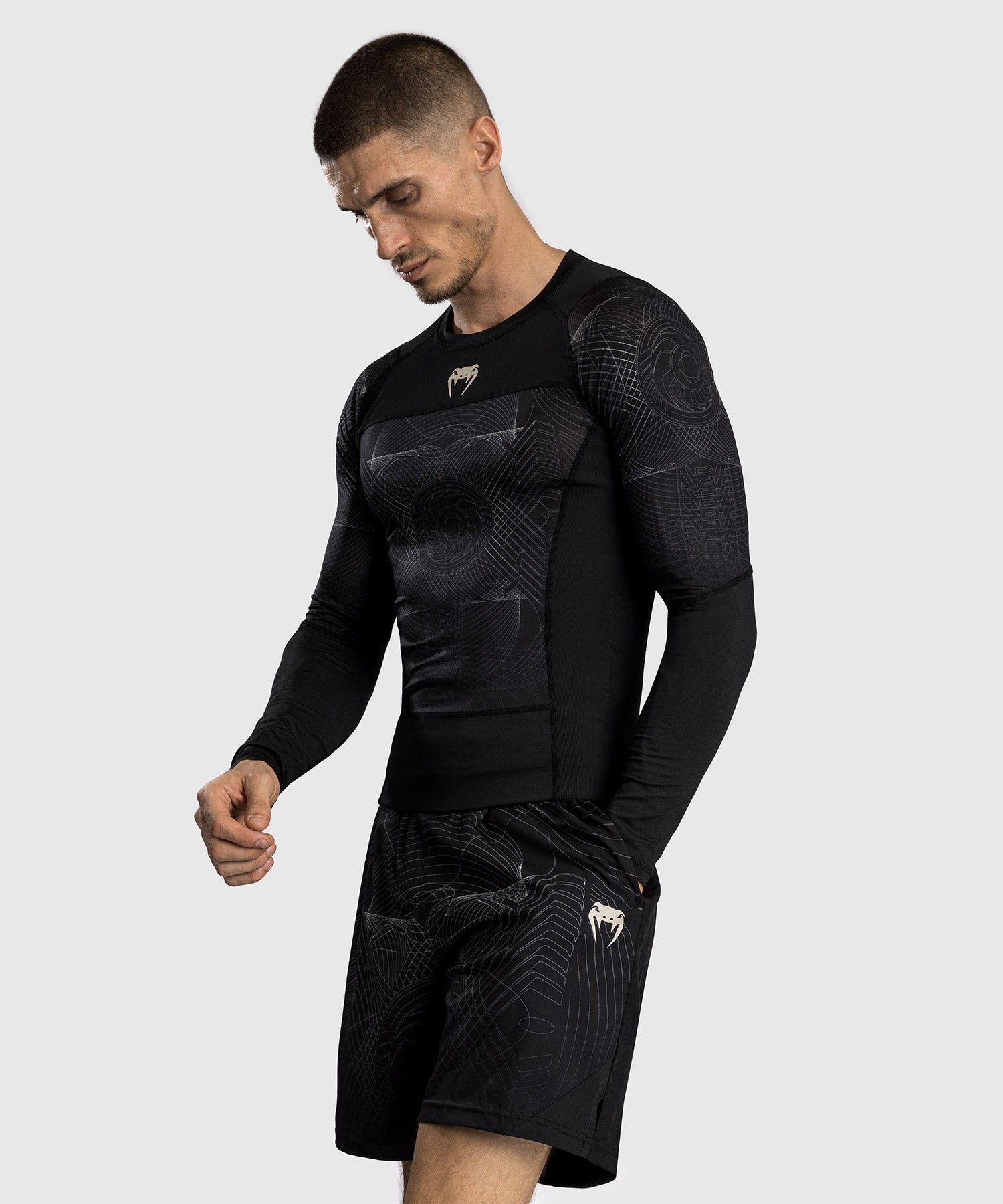 Venum Rashguard Lange Mouwen G-Fit Air - Zwart/Zand