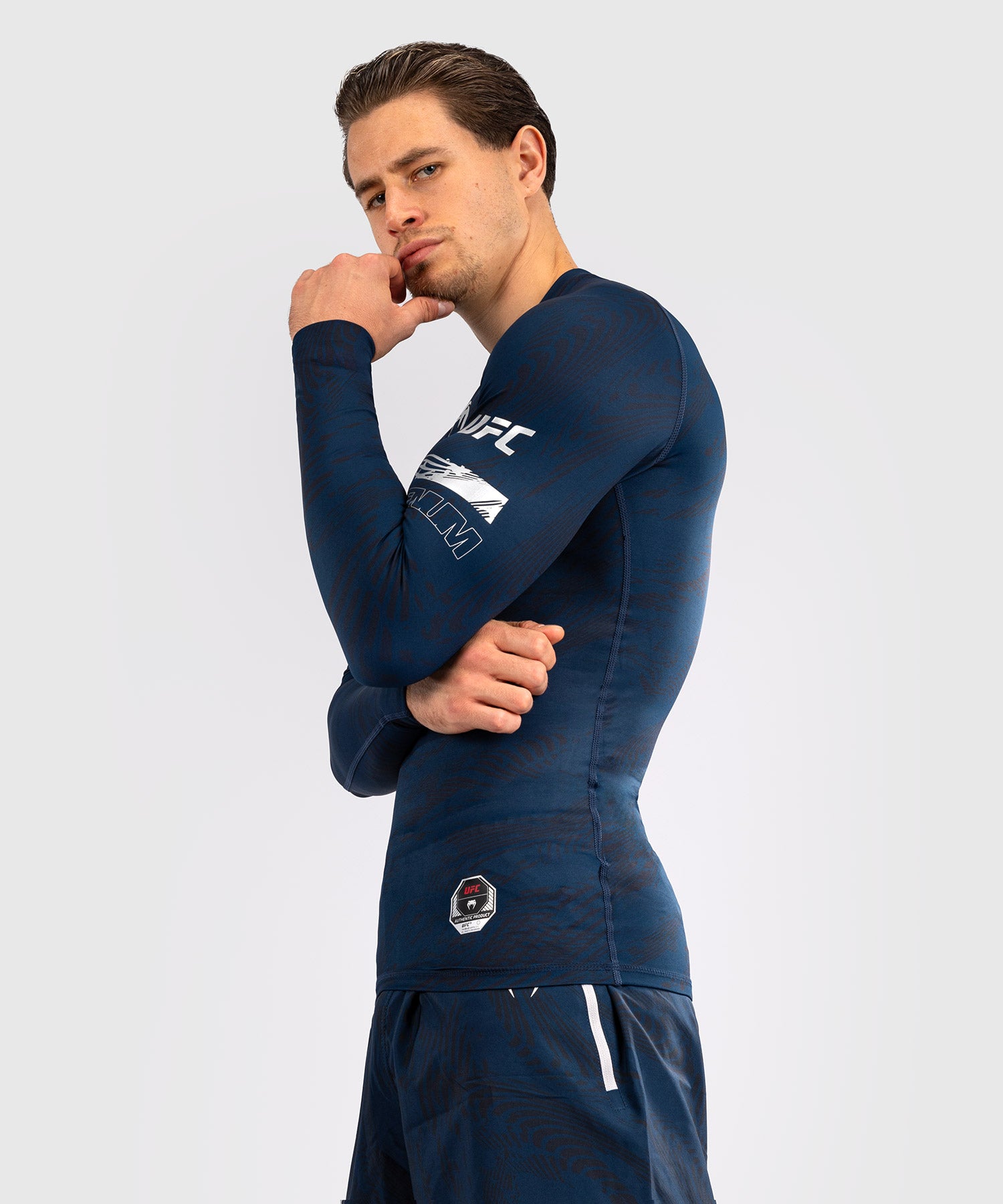 UFC Venum Rashguard Lange Mouwen Fusion Fight Week - Navy Blauw