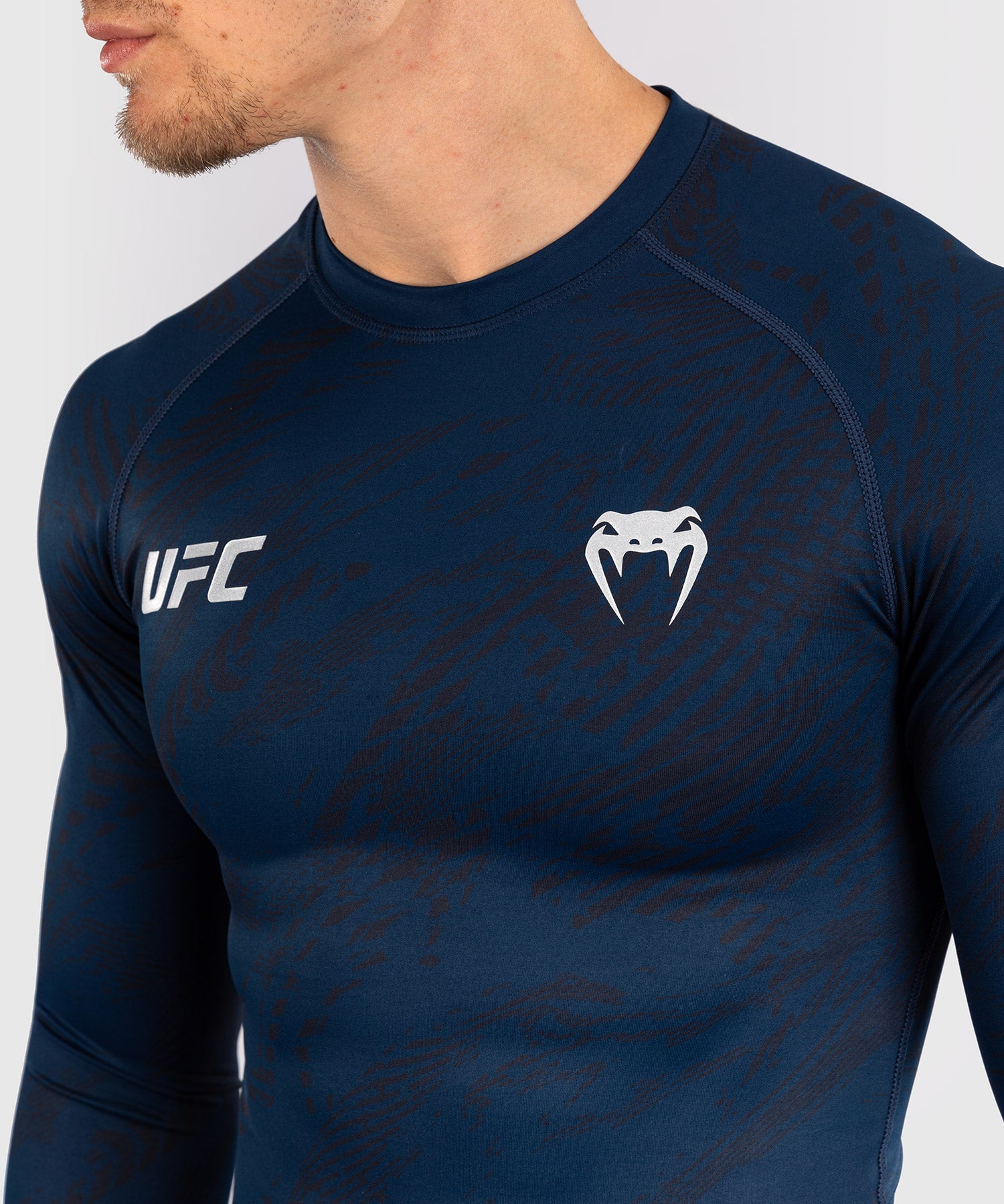 UFC Venum Rashguard Lange Mouwen Fusion Fight Week - Navy Blauw