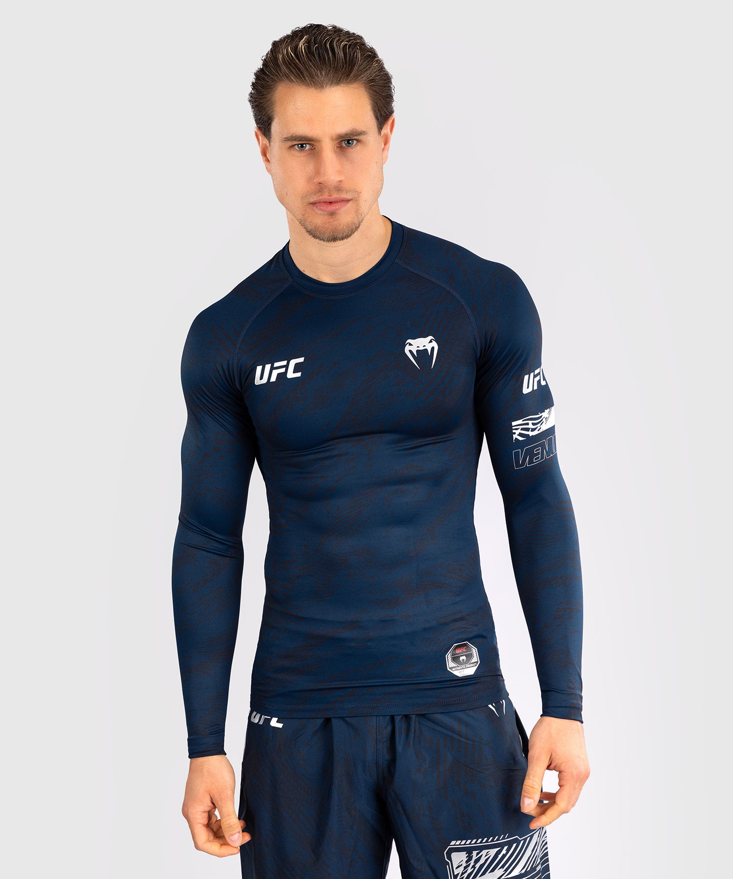 UFC Venum Rashguard Lange Mouwen Fusion Fight Week - Navy Blauw
