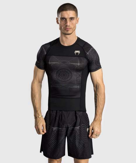 Venum Rashguard Korte Mouwen G-Fit Air - Zwart/Zand