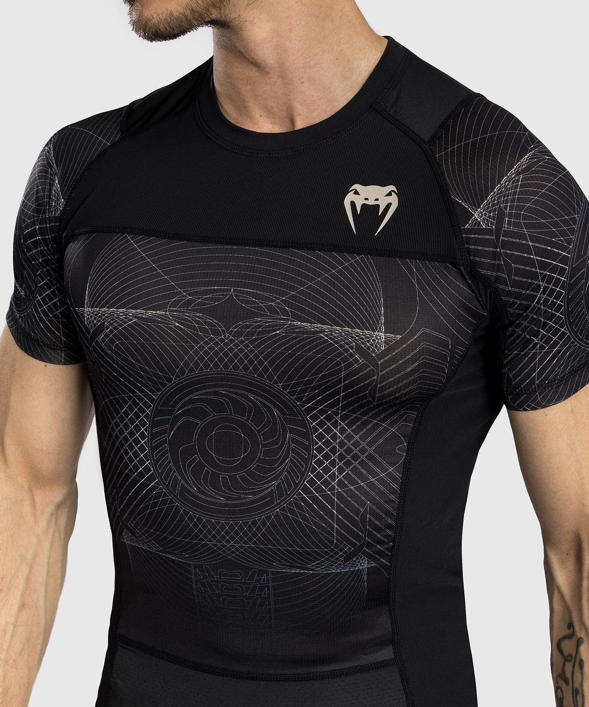 Venum Rashguard Korte Mouwen G-Fit Air - Zwart/Zand