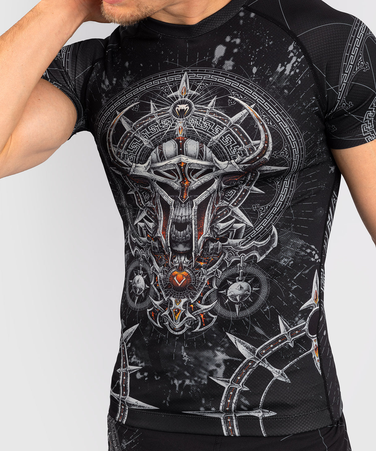 Venum Rashguard Gladiator 5.0 Korte Mouwen - Zwart/Zilver