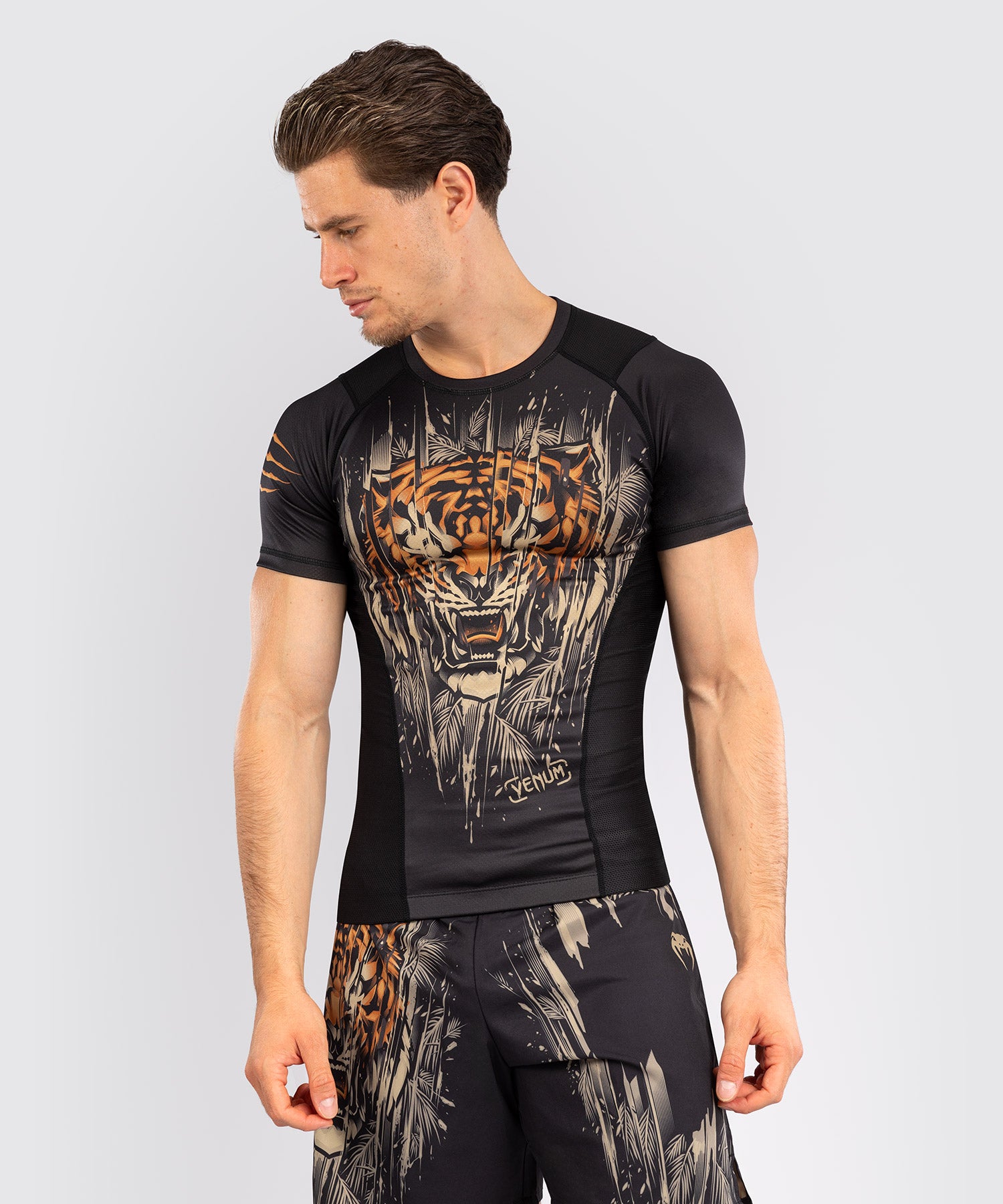 Venum Rashguard Korte Mouwen - Tiger