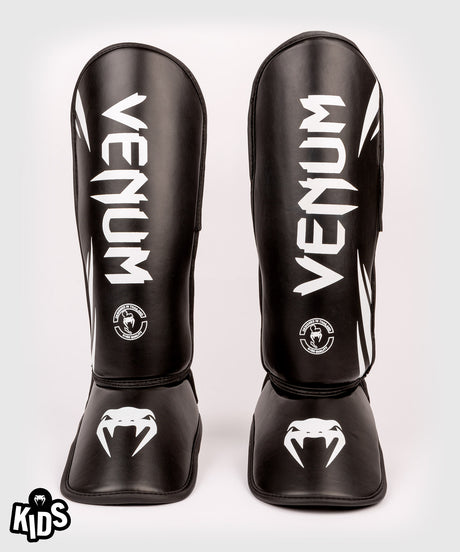 Tibiere Venum Challenger Kickboxing Copii – Negru/Alb