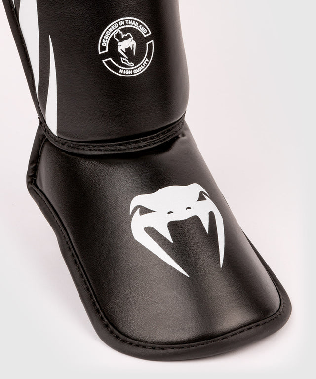 Tibiere Venum Challenger Kickboxing Copii – Negru/Alb