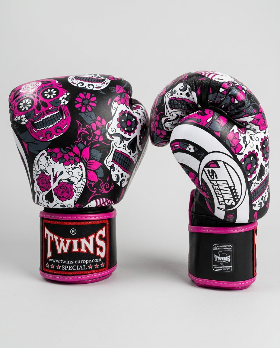Twins Bokshandschoenen FBGVL3 Skull - Zwart/Roze/Wit