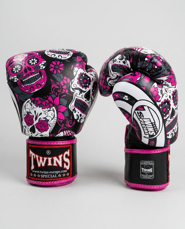 Twins Bokshandschoenen FBGVL3 Skull - Zwart/Roze/Wit