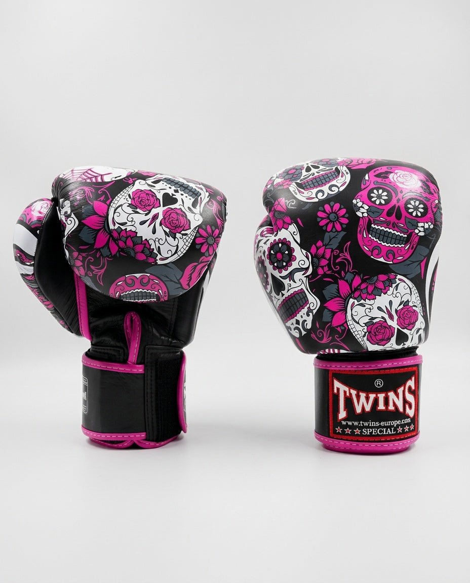 Twins Bokshandschoenen FBGVL3 Skull - Zwart/Roze/Wit