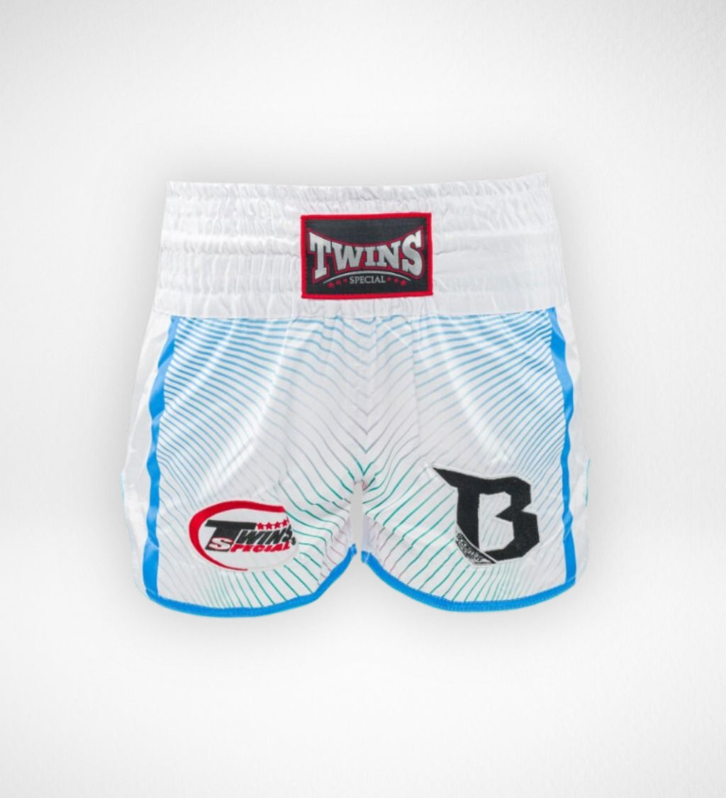 Twins Muay Thai Shorts TBT9 - Wit/Blauw