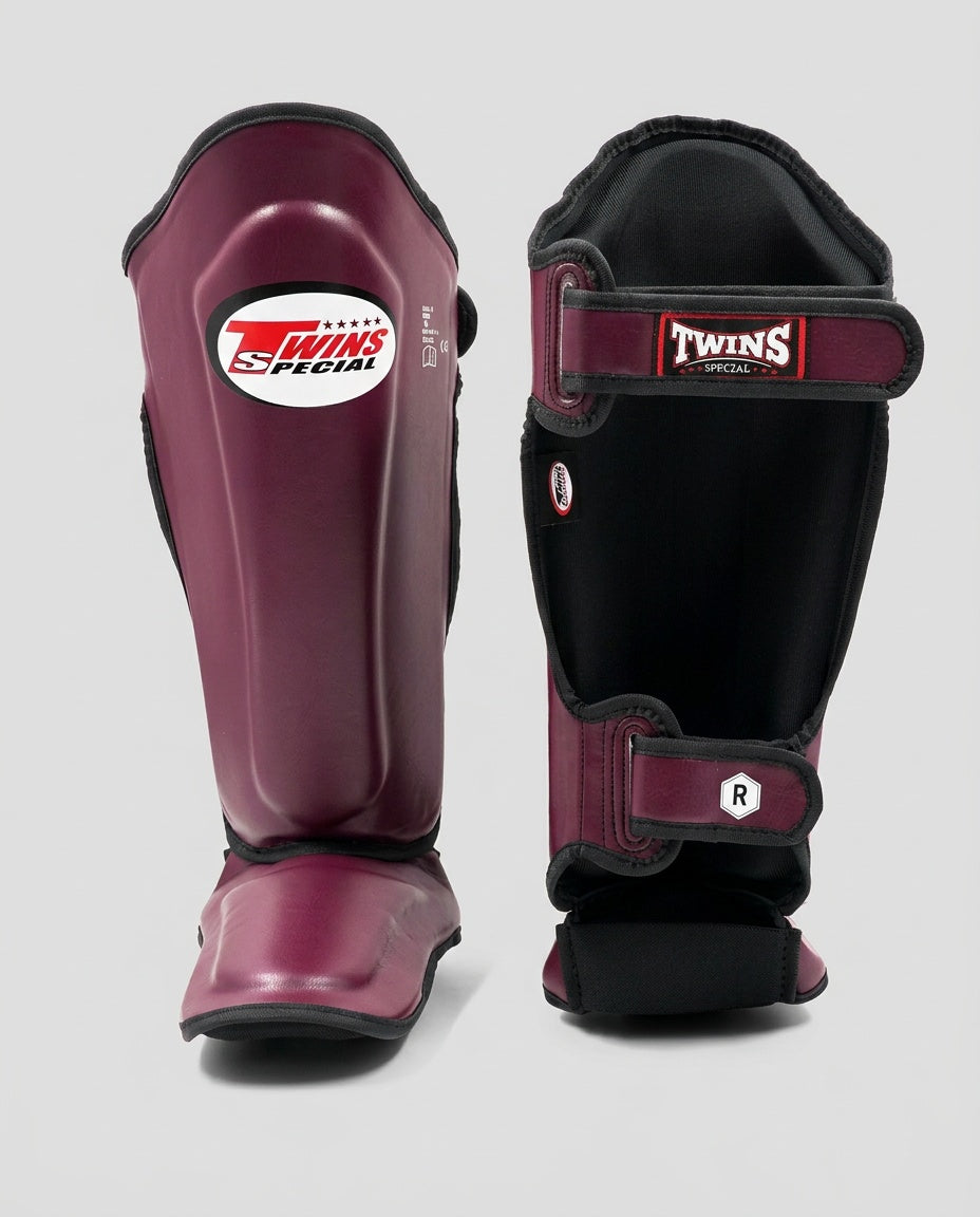 Twins Kickboks Scheenbeschermers SGL7 - Bordeaux Rood