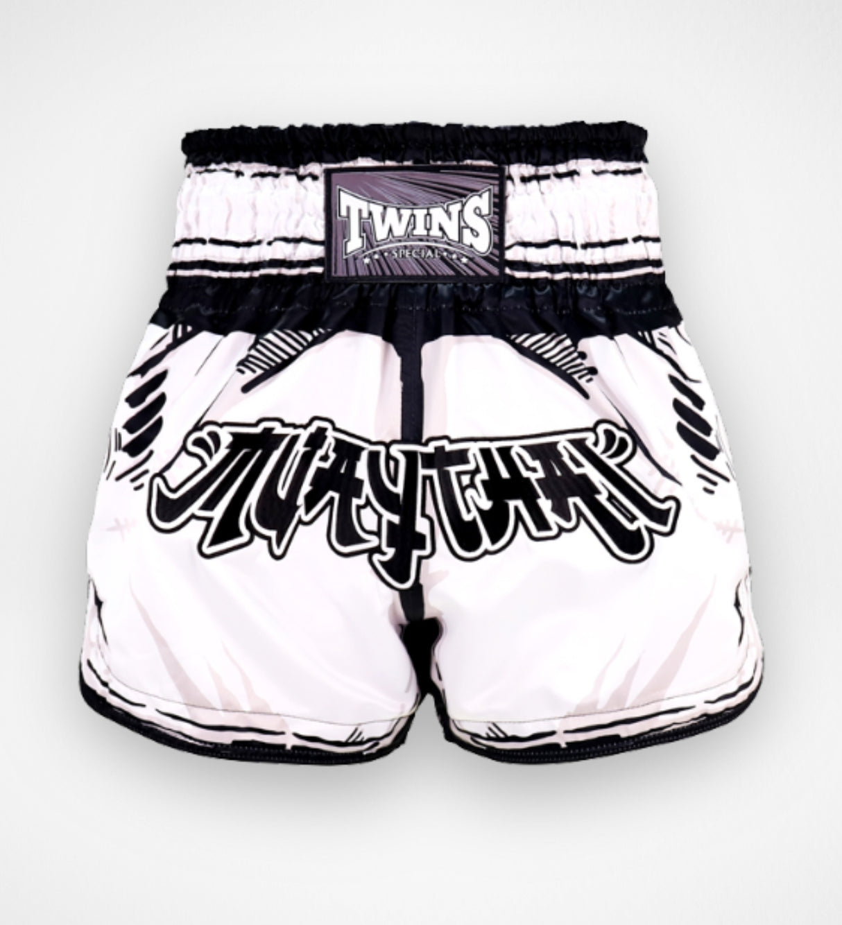 Twins Muay Thai Shorts TTBL Comic - Wit/Zwart