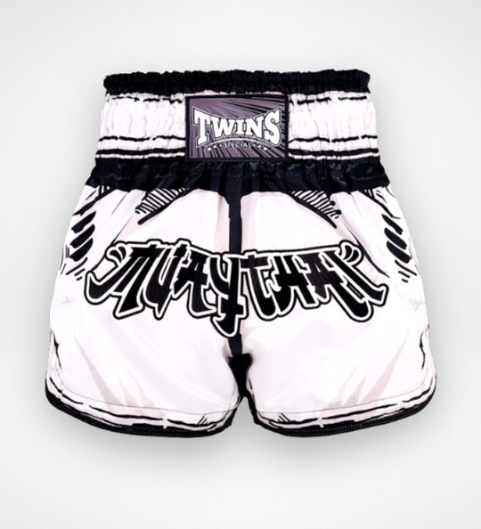 Twins Muay Thai Shorts TTBL Comic - Wit/Zwart