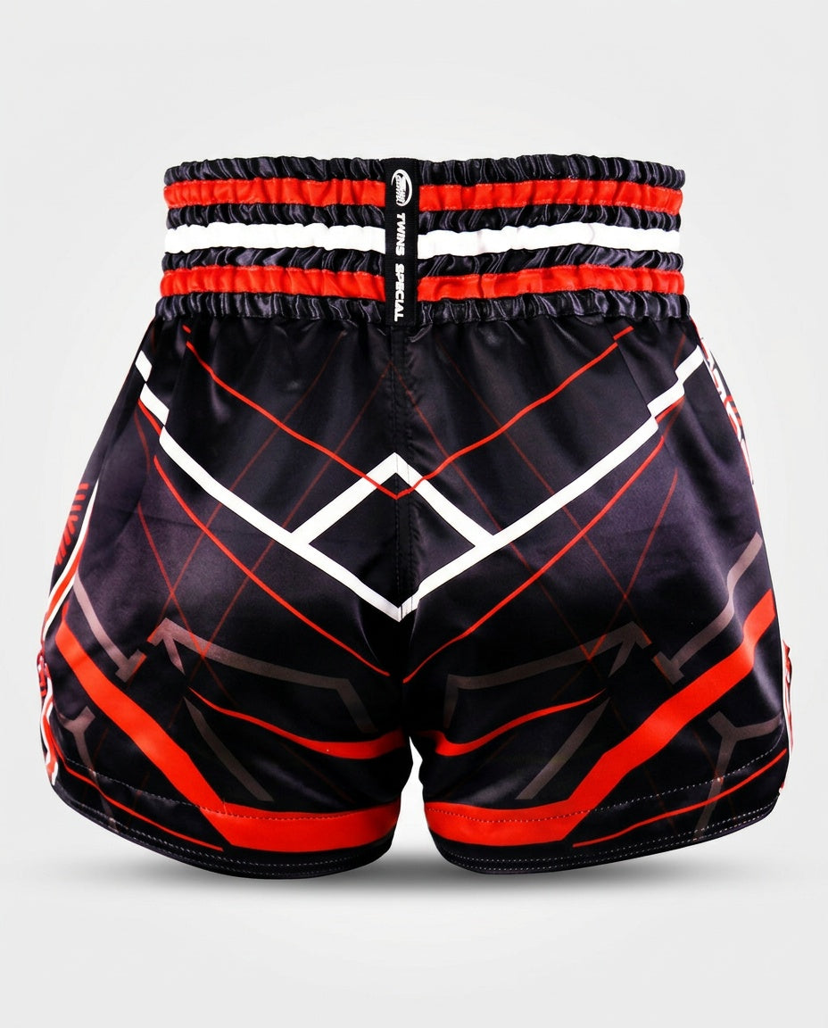 Twins Muay Thai Shorts TTBL Racing - Zwart/Rood