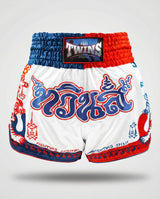 Twins Muay Thai Shorts TTBL Yant - Wit/Blauw/Rood