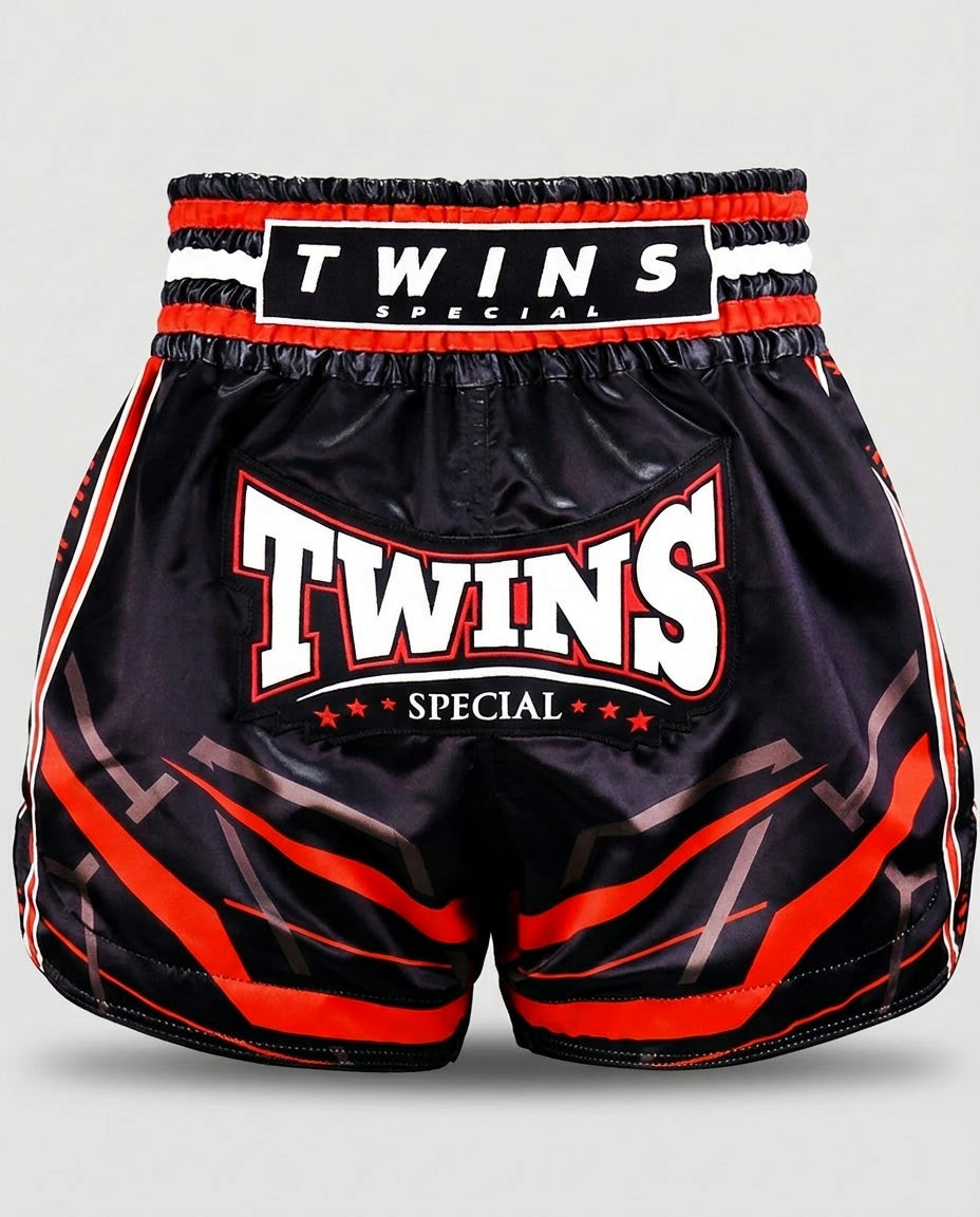Twins Muay Thai Shorts TTBL Racing - Zwart/Rood