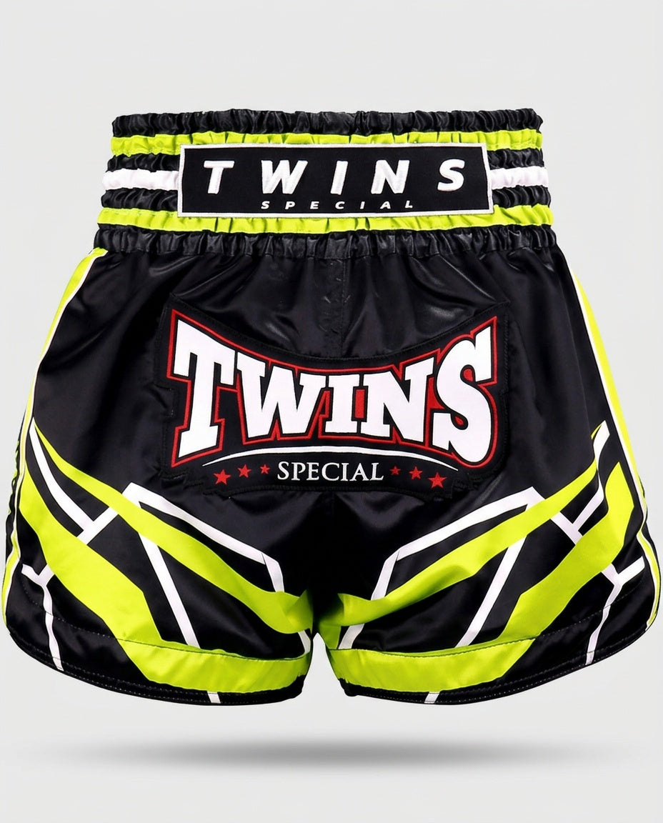 Twins Muay Thai Shorts TTBL Racing - Zwart/Groen