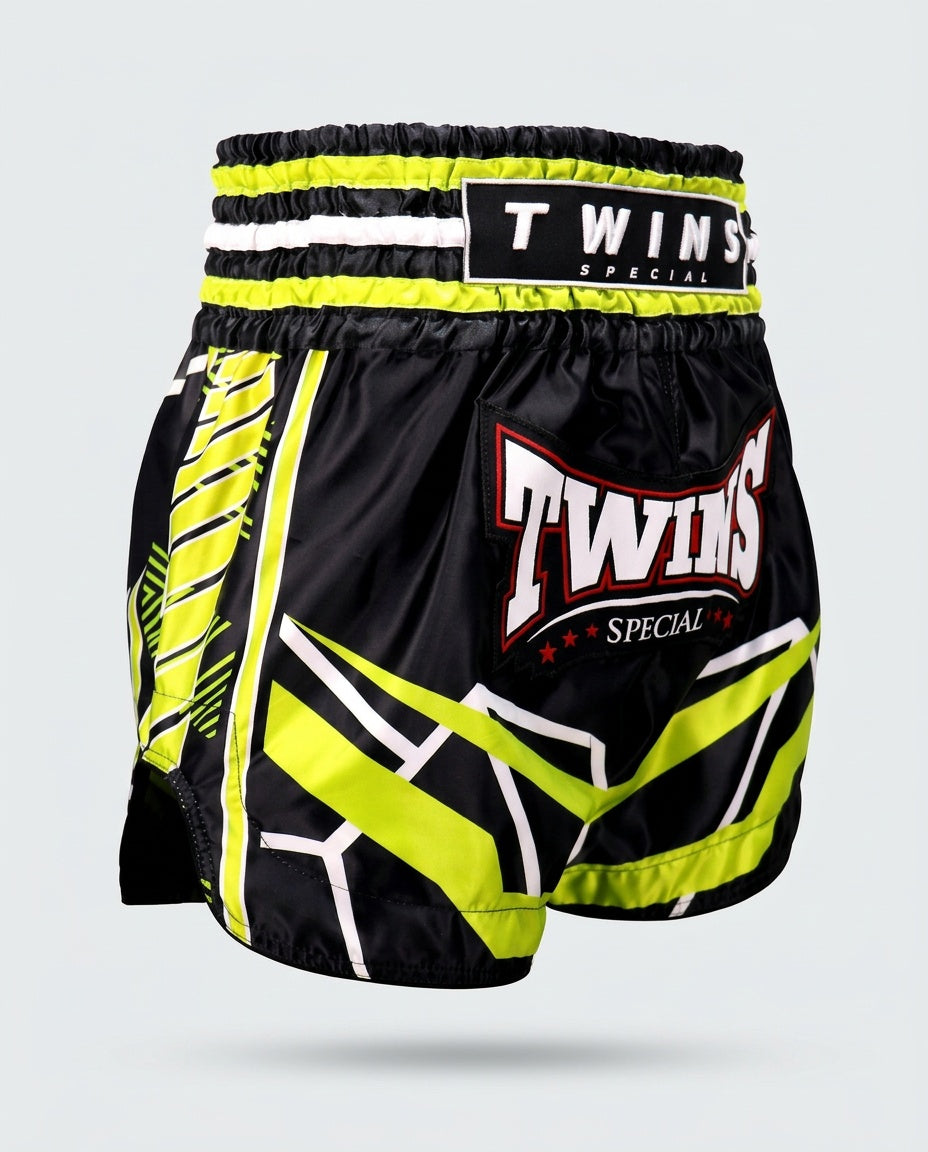 Twins Muay Thai Shorts TTBL Racing - Zwart/Groen
