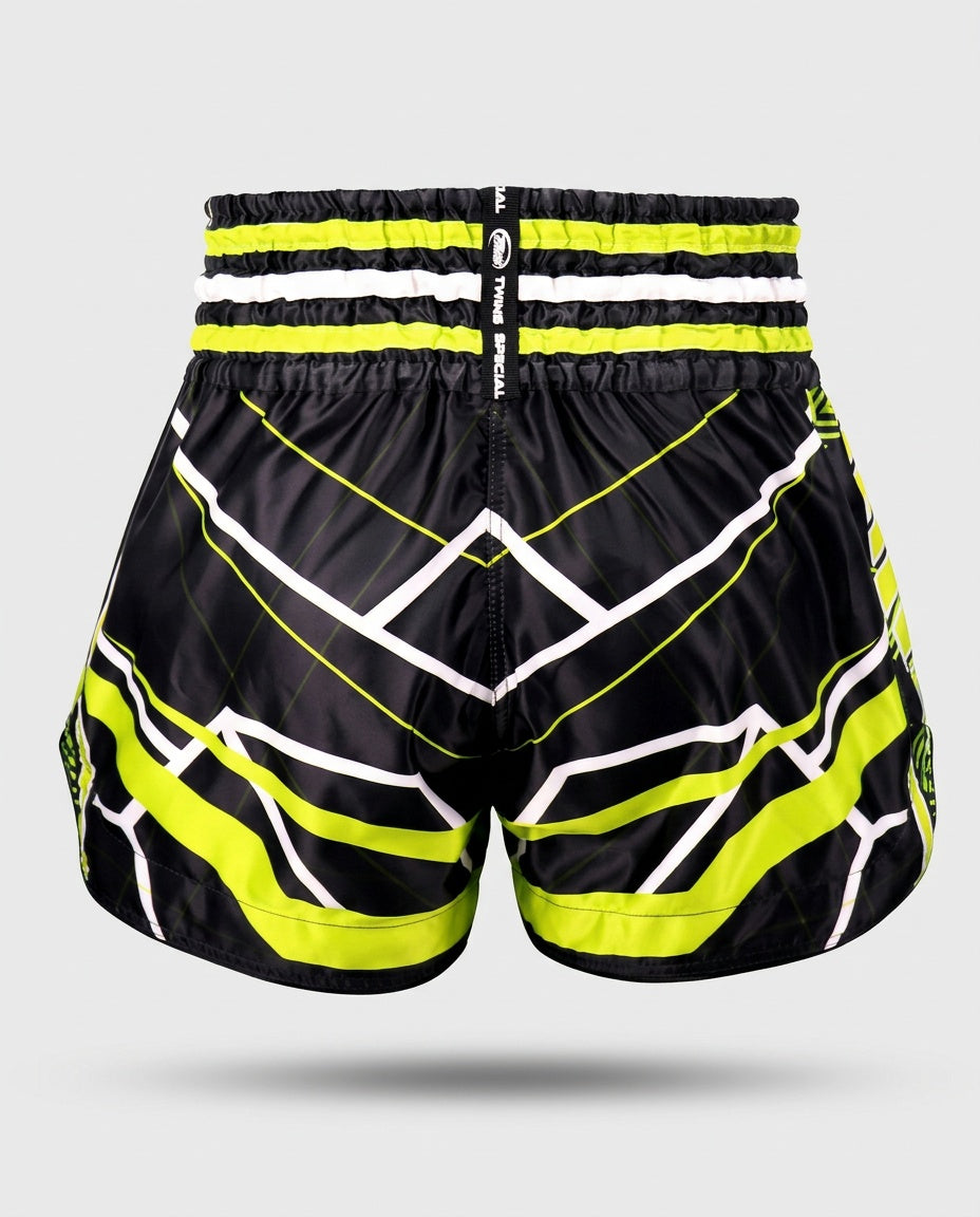 Twins Muay Thai Shorts TTBL Racing - Zwart/Groen