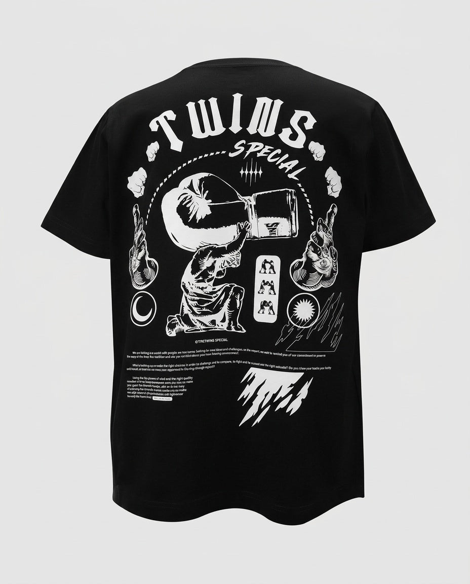 Twins T-Shirt 'TT2' - Zwart