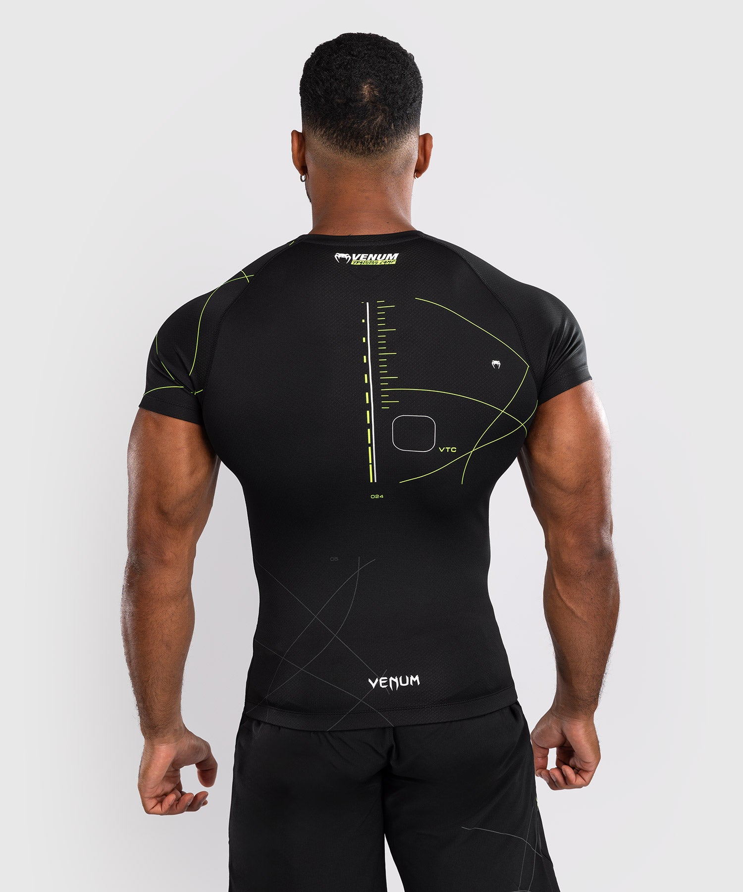 Venum Rashguard Training Camp 4.0 Korte Mouwen - Zwart/Neon Groen