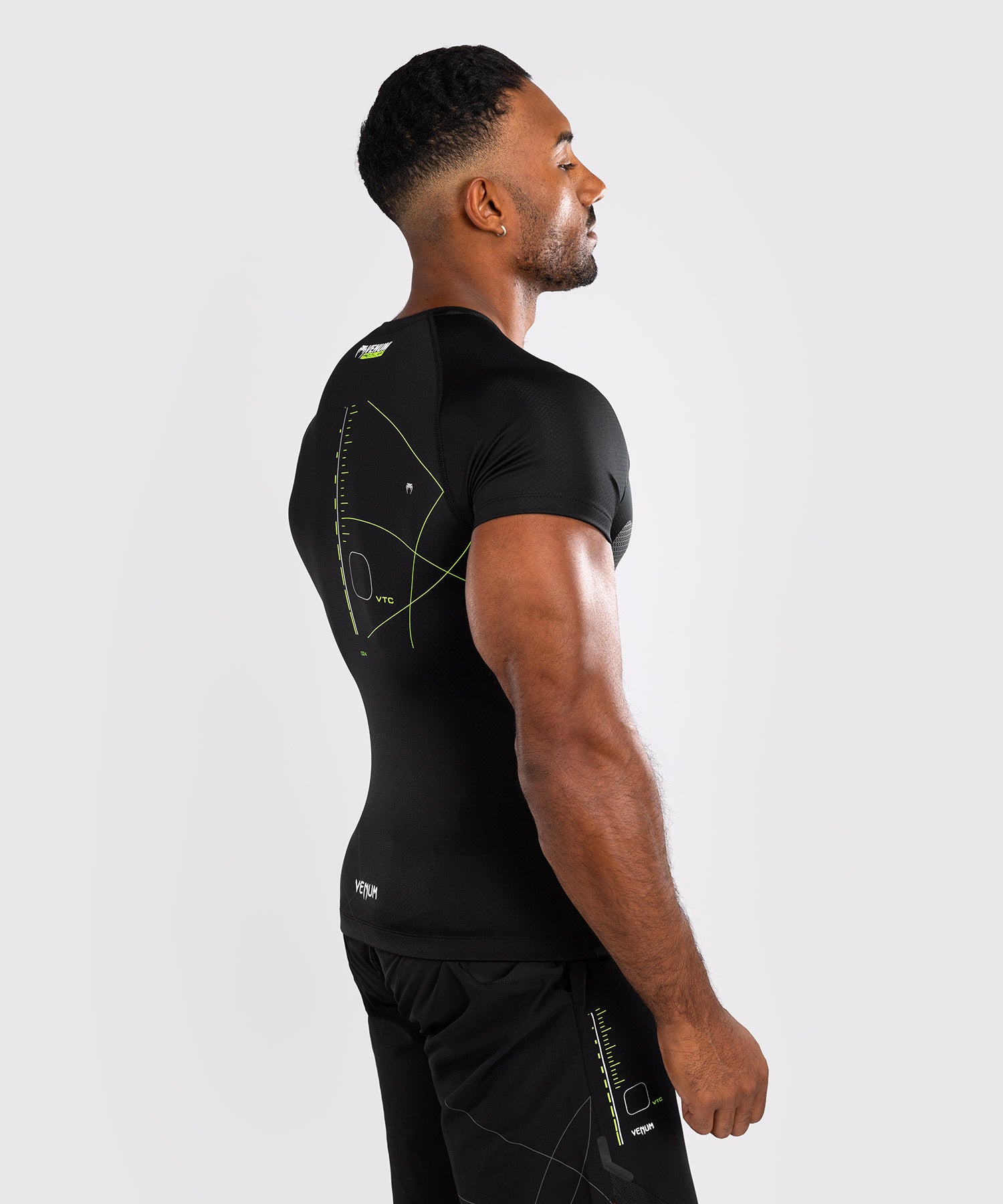 Venum Rashguard Training Camp 4.0 Korte Mouwen - Zwart/Neon Groen