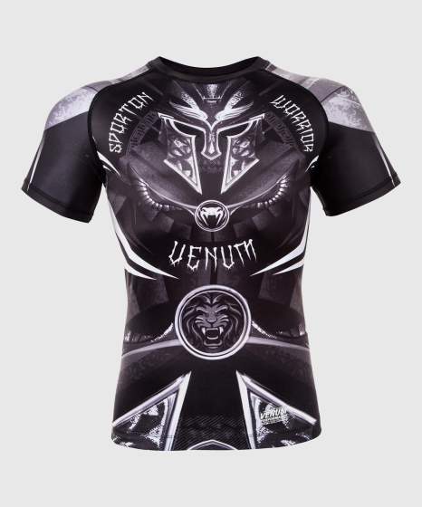 Venum Rashguard Gladiator 3.0 Korte Mouwen - Zwart/Grijs/Wit