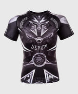 Venum Rashguard Gladiator 3.0 Korte Mouwen - Zwart/Grijs/Wit