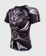 Venum Rashguard Gladiator 3.0 Korte Mouwen - Zwart/Grijs/Wit