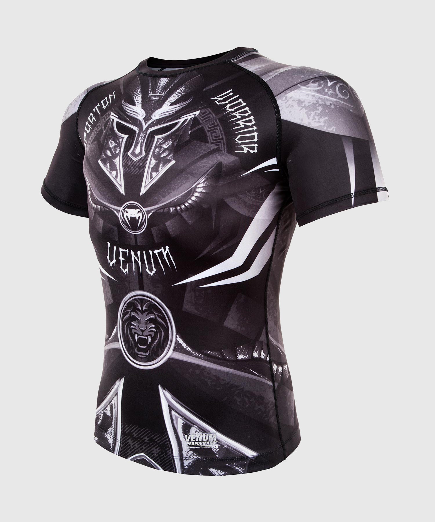 Venum Rashguard Gladiator 3.0 Korte Mouwen - Zwart/Grijs/Wit