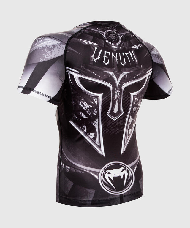 Venum Rashguard Gladiator 3.0 Korte Mouwen - Zwart/Grijs/Wit