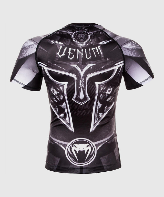 Venum Rashguard Gladiator 3.0 Korte Mouwen - Zwart/Grijs/Wit