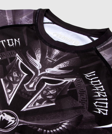 Venum Rashguard Gladiator 3.0 Korte Mouwen - Zwart/Grijs/Wit