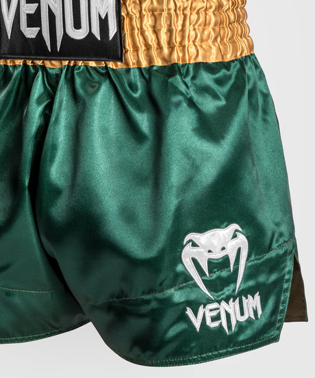 Spodenki do kickboxingu Venum Classic 2.0 – Zielone/Złote/Białe