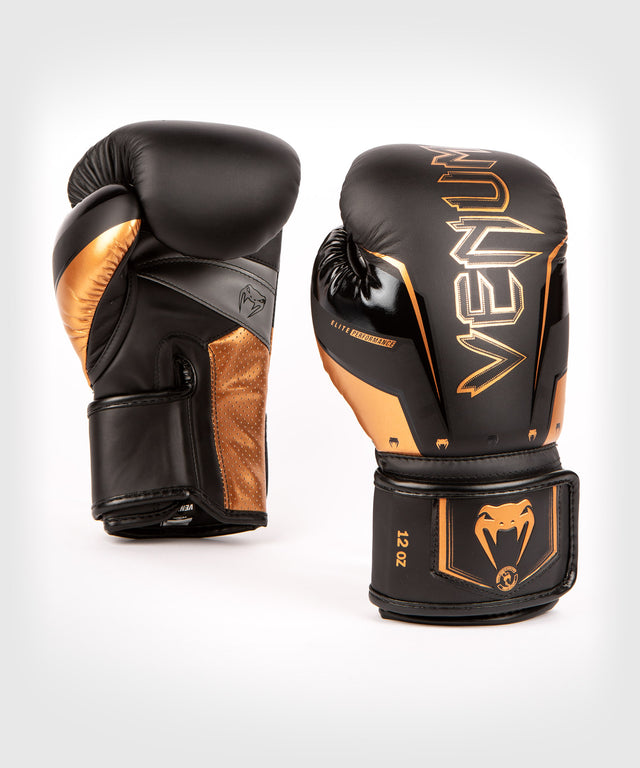 Boxerské rukavice Venum Elite Evo – Černé/Bronzové