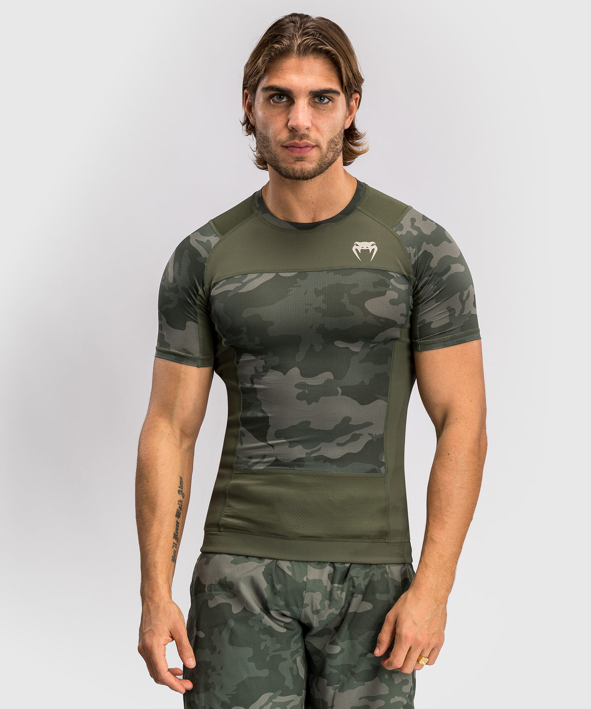 Venum Rashguard Korte Mouwen G-Fit Air - Army Camo
