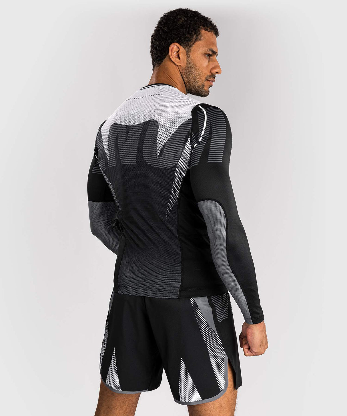 Venum Rashguard Lange Mouwen Adrenaline - Zwart/Zilver Grijs