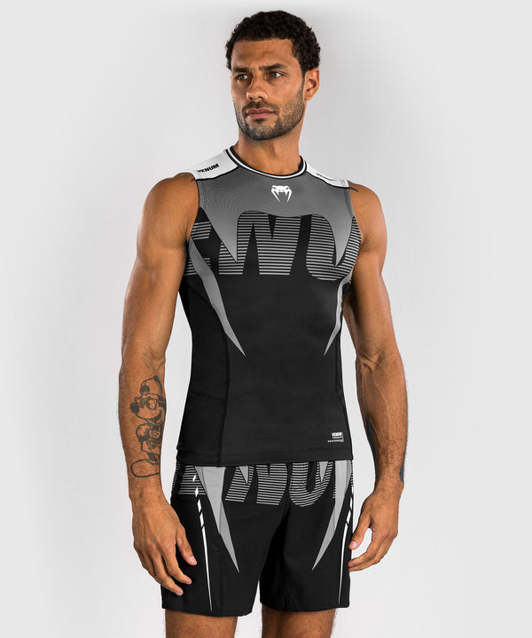 Venum Rashguard Mouwloos Adrenaline - Zwart/Zilver Grijs