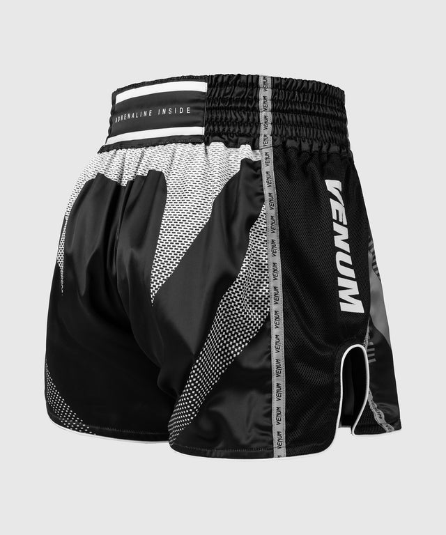 Pantalones de Muay Thai Venum Adrenaline – Negro/Gris Plata