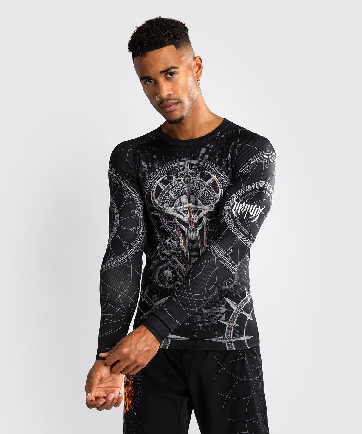 Venum Rashguard Gladiator 5.0 Lange Mouwen - Zwart/Zilver