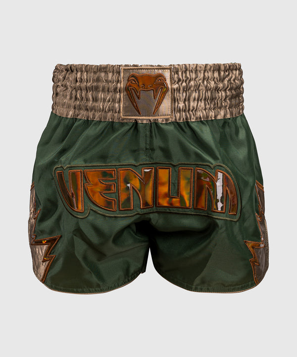 Pantaloni scurți de kickboxing Venum Inferno – Kaki/Bronz