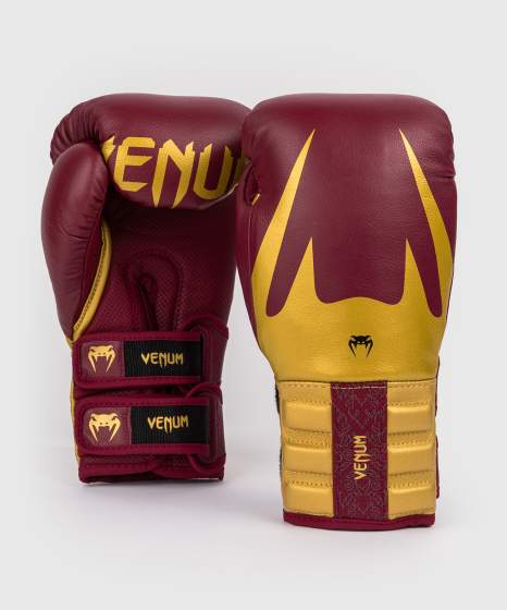 Venum Bokshandschoenen Reverso - Bordeaux Rood/Goud