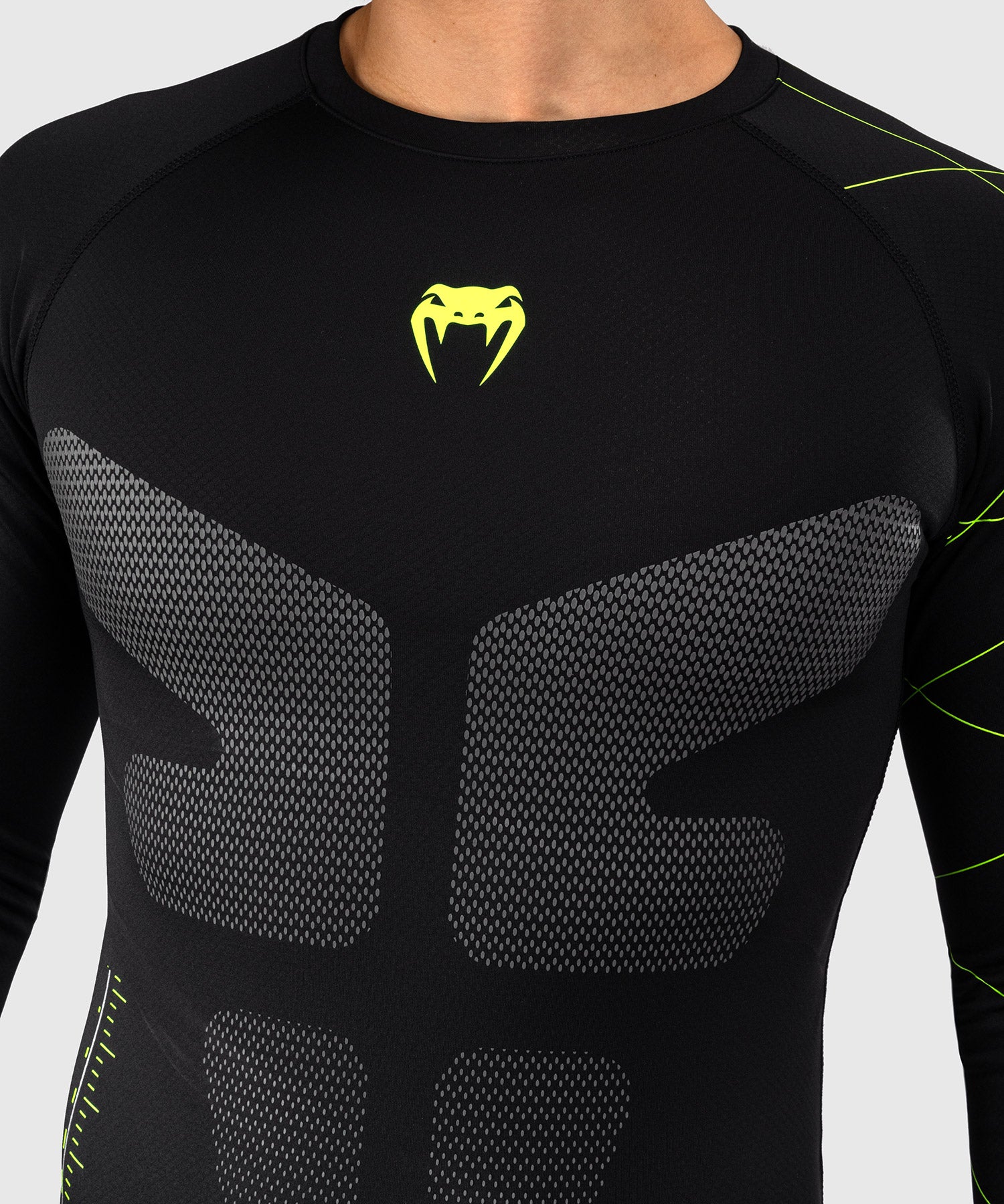 Venum Rashguard Training Camp 4.0 Lange Mouwen - Zwart/Neon Groen